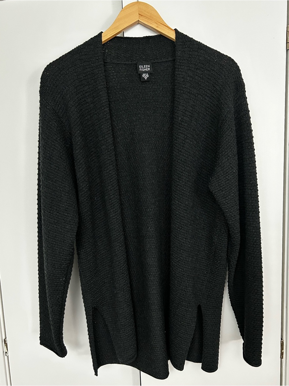 Eileen Fisher 100% Merino Wool Open Front Cardigan